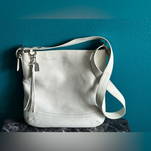 Coach Vintage Y2K SoHo Slim Duffle Legacy White Leather Shoulder Crossbody Bag - Picture 12 of 14